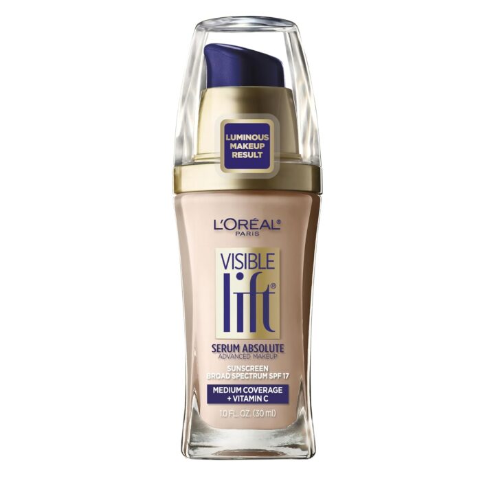 L'OREAL PARIS Visible Lift Serum Light Coverage Absolute Combination Luminous Foundation, Classic Ivory, 1 Ounce