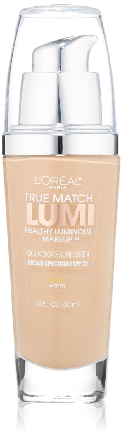 L'Oral Paris True Match Lumi Healthy Luminous Makeup, W3 Nude Beige, 1 fl. oz.