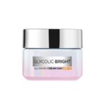 L'Oreal Paris Glycolic Bright Glowing Day Cream, Overnight Brightening Cream, Glycolic Acid in Gel-Like Cream Texture, that Visbily Minimizes Spots & Reveals Glowing skin, 50ml