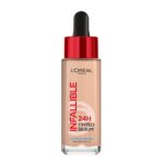L’Oréal Paris Infallible 24H Tinted Serum Foundation, Light-weight Coverage, Dewy & Radiant Finish, Transfer-proof, 30ml