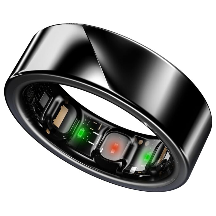 LUNA Ring (Buy Sizing Kit First) - Most Accurate Smart Ring, Track Sleep, Activity, Readiness, Stress, Menstrual Health And More - Upto 6 Days Battery - Size 6 - Midnight Black