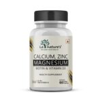 La Nature's Calcium Magnesium Zinc With Biotin and Vitamin D3 for Bone Hair Nail Skin Health And Immunity Boost for Men and Women: 120 Soft gels Capsules