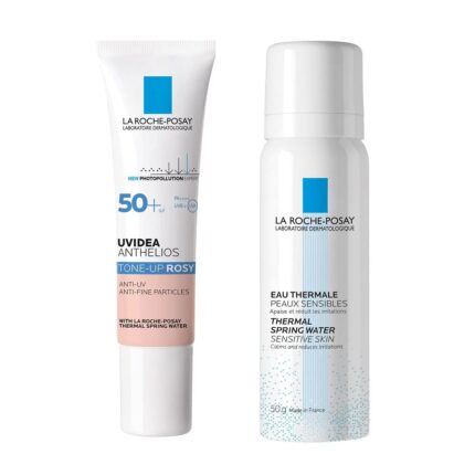 La Roche-Posay UV Idea XL Protection Tone Up Rose Kit for Sensitive Skin, Moisturizing, Makeup Foundation and Face Sunscreen Set, Set of 2 (x1)