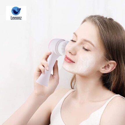 Leeonz 2 in 1 Facial Cleansing Brush, Cleaning Brush for Washing Face, Skin Exfoliating Clean System for Deep Cleaning, Massage Pore Ultra-Soft Manual Exfoliating, All Skin Types (Blue)