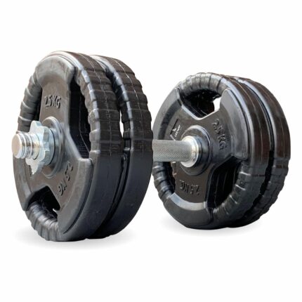 Leeway Rubber Coated Adjustable Dumbbells Set 40kg (2.5 kg X8+5 kg X4)| Professional Round Dumbbells, Dumbbell Set, Dumbbell Set for home workout, Gym dumbbell set, Home Gym Equipment (Black, 40kg (2.5X8+5X4))
