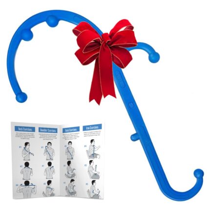 LiBa Back and Neck Massager for Trigger Point Fibromyalgia Pain Relief - Self Massage Hook Cane Therapy (Two Piece)