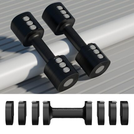 Lifelong Adjustable Dumbbells Set for Home Gym | 2.5kg Quick Change Weights with Anti-Slip Stainless Steel Handles | Durable Gym Equipment with Safety Locks | Gym Dumbbell Set for Men & Women (Black)