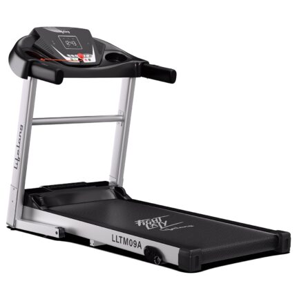 Lifelong FitPro (4 HP Peak) 3 Level Manual Incline |Hydraulic Folding Motorized Treadmill for Home |12 Preset Workouts, Max Speed 12km/hr & Bluetooth Speaker with Max. User Weight 100Kg (LLTM09A)