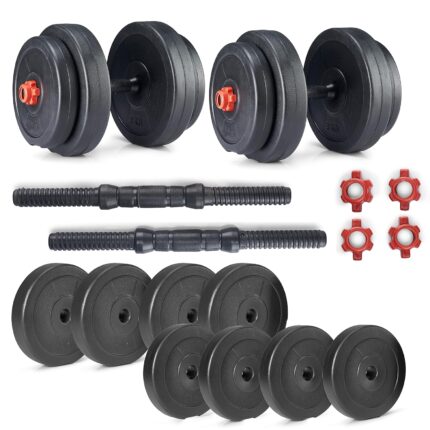 Lifelong LLPVCHGC11 PVC Home Gym Adjustable Set (3Kg*4+1Kg*4) Plates with Dumbbell Rod, Black