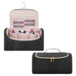 Linkidea Travel Carrying Case Compatible with Dyson Airwrap Styler, Portable Hanging Hair Dryer Storage Case with Side Mesh Pockets, Hair Dryer Accessories Organizer (Black), black, M