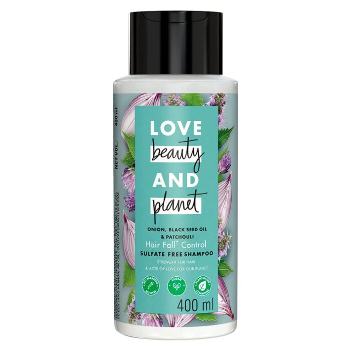 Love Beauty & Planet Onion Oil|| Blackseed & Patchouli Sulfate Free Hairfall Control Shampoo|| No Parabens|| No Dyes|| 400 ml