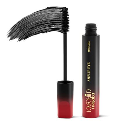 LoveChild Masaba Amplif-EYE Mascara, Black, Volumizing & Nourishing Eye Makeup with Castor Oil & Calendula, Matte Finish, Water-Resistant & Long-Lasting, Black Mascara for Bold Lashes, 4.5g