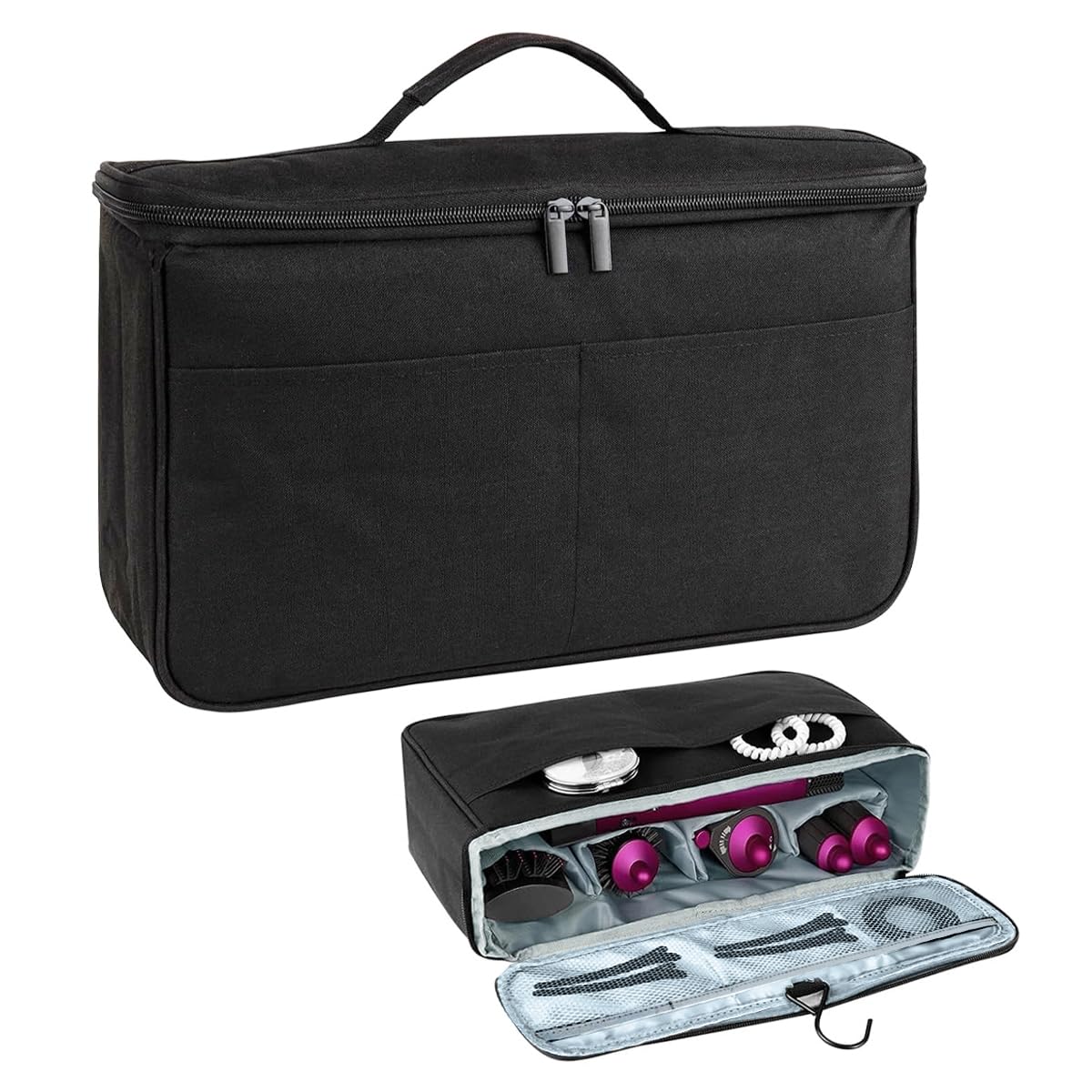 MAYCREATE® Hair Dryer Organizer Bag for Dyson Airwrap Travel Bag Carry Bag with Multi Pocket Travel Hair Styling Tool Bag for Hair Dryer, Curling Barrels, Accessories, Hair Brushes, 37x10x20cm