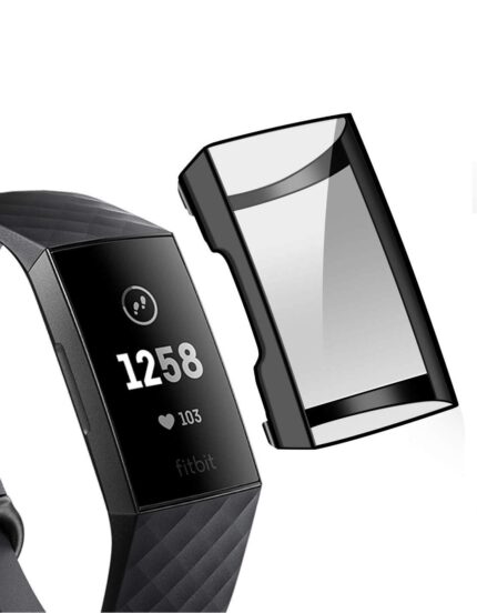 M.G.R.J Soft TPU Front Protection Case Cover for Fitbit Charge 4 / Charge 3 Smart Watch (Flexible|Silicone|Black)