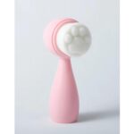 MNODWLOF Manual Facial Cleansing Brush, 2-in-1 Skin Care face Brush, Facial Scrubber Manual Face Wash Brush for Deep Pore Exfoliation Makeup Massaging (Pink)