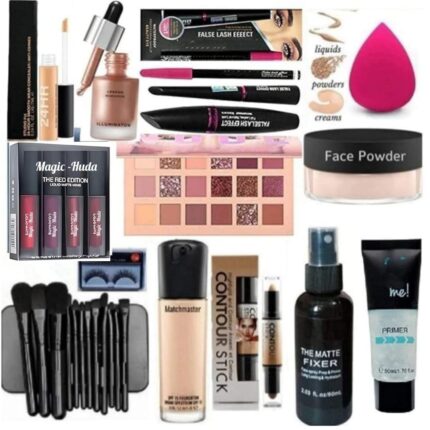 Magic Huda Waterproof HD Makeup Combo Kit For Women & Girls All Products In 1 Kit Set Of-15 (NUDE)