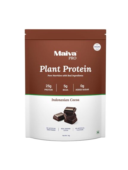 Maiva Pro | Plant Protein Isolate - Indonesian Cocoa - 1kg | 25g Protein, 5g BCAA | All Essential Amino Acids | Gut Friendly, Easy to Digest | Real Dates | Vegan, Dairy Free, No Preservatives