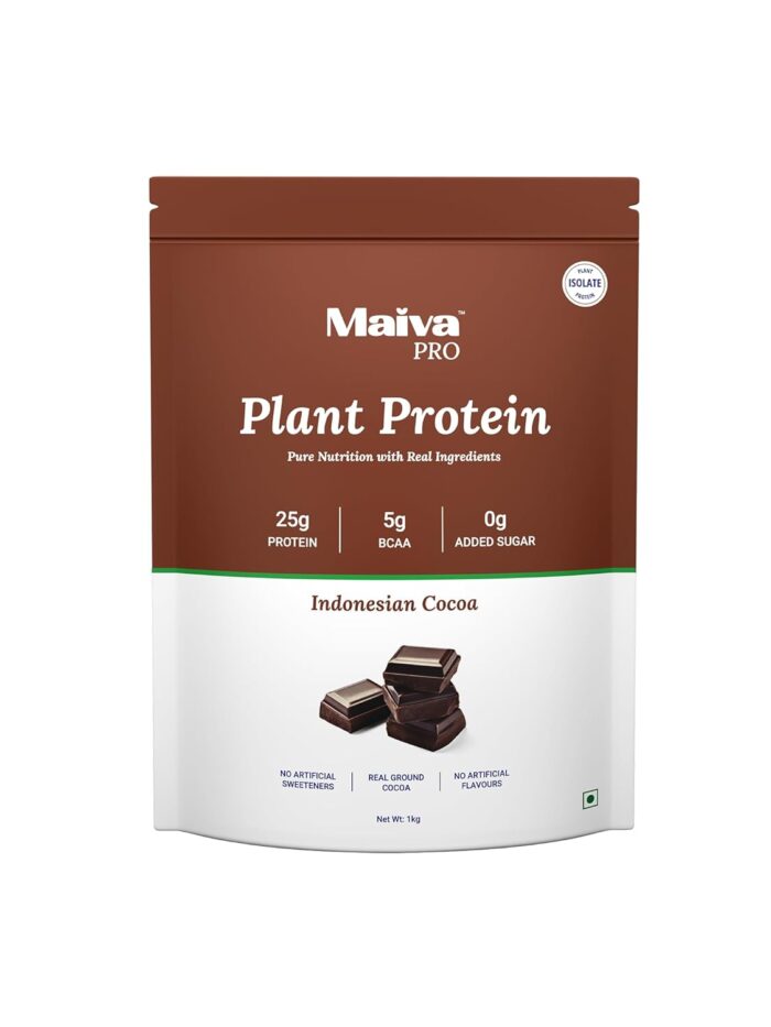 Maiva Pro | Plant Protein Isolate - Indonesian Cocoa - 1kg | 25g Protein, 5g BCAA | All Essential Amino Acids | Gut Friendly, Easy to Digest | Real Dates | Vegan, Dairy Free, No Preservatives
