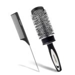 Majestique Blow Dryer Brush & Tail Comb Combo – 2-Inch Professional Ionic Round Brush for Fast Drying, Curling & Styling | Roller Hair Brush with Tail Comb for Men & Women | Volume & Shine Boost