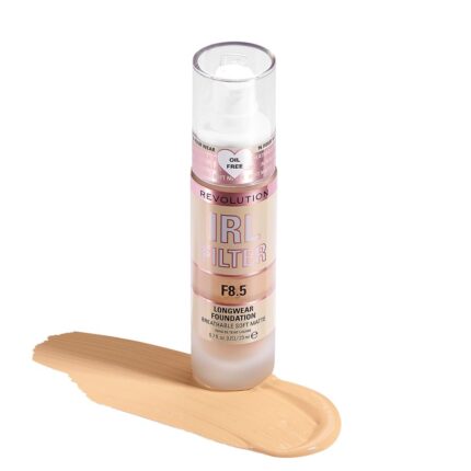 Makeup Revolution IRL Filter Longwear Foundation F8.5 ColorStay Face Makeup for Combination & Oily Skin, SPF 15, Longwear Medium-Full Coverage with Matte Look