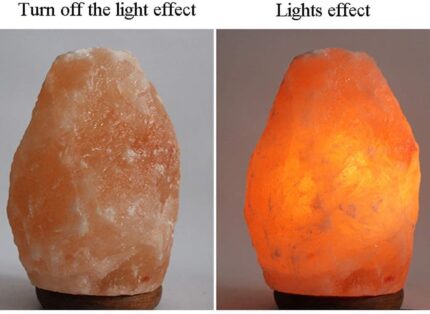 Malowal® Pack of 5 - Himalayan Rock Salt lamp 7 Inch with Wooden Base and an Extra Bulb for Positive Energy, vastu, fengshui, Healing, Peace, Harmony, Purification (Weight Approximately 2 kg)