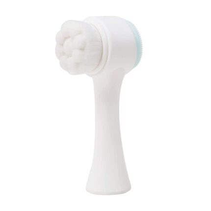 Manual Facial Cleansing brush, 2-in-1 Skin Care face brush, silicone facial scrubber Manual Dual Face Wash Brush for Deep Pore Exfoliation Massaging (Blue)