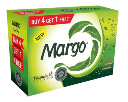 Margo Original Neem Soap 100g X 5 | Powered With Goodness of 1000 Natural Neem Leaves | Soap for Clear and Beautiful Skin | Infused with Vitamin E for Moisturising