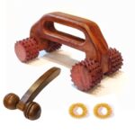 Masterarts Wooden Acupressure Back for Pain Relief, Multi-Purpose Body Massager With 4 Manual Massage Roller | neck,face massager | finger massager | best massager kit