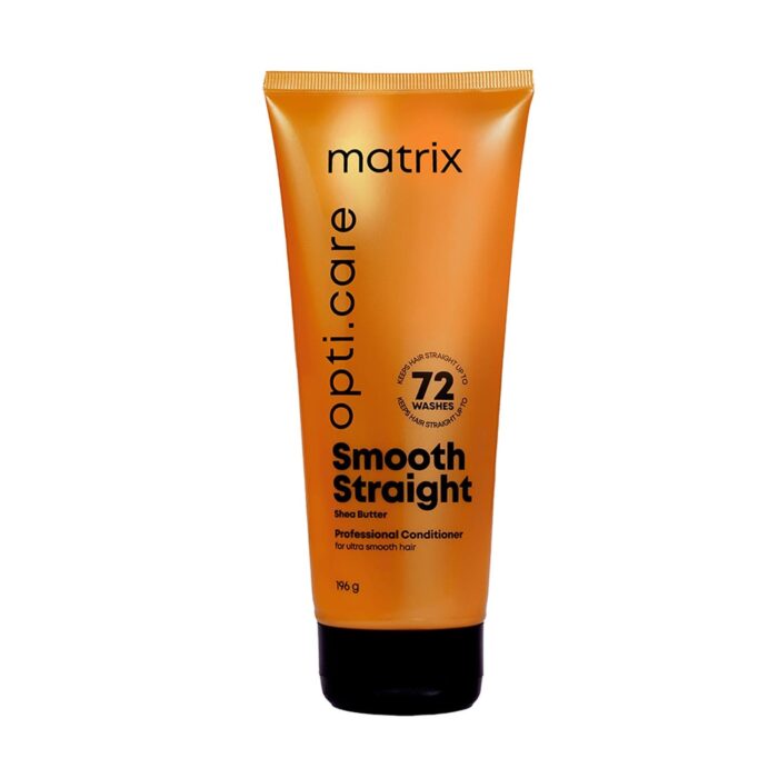 Matrix Opti Care Smooth Straight Professional Conditioner for Ultra Smooth Intensely Moisturized Hair with Shea Butter, Paraben Free, 196g