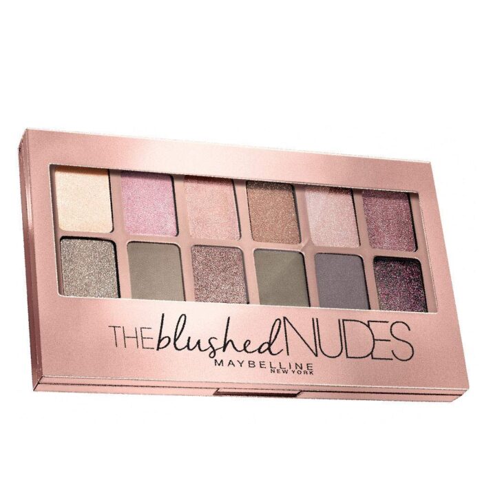 Maybelline New York Eyeshadow Palette, 12 Highly Blendable Shades, Matte and Sheen Colours, The Blushed Nudes, 9g