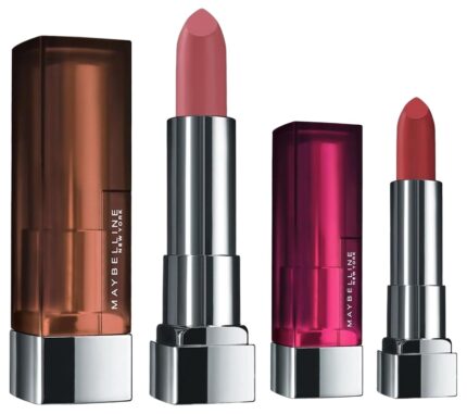 Maybelline New York Matte Lipstick, Intense Colour, 807 Dried Rose, 3.9g & Maybelline New York Matte Lipstick, Intense Colour, Moisturised Lips, Color Sensational Creamy Matte, 507 Almond Pink, 3.9g