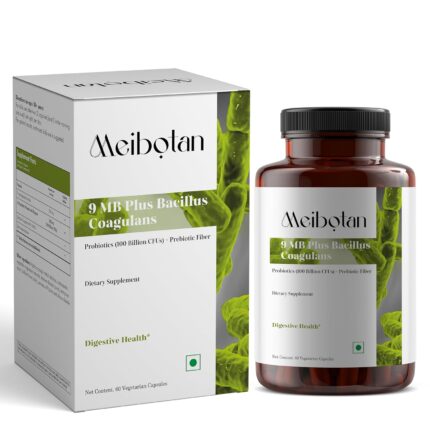 Meibotan Bacillus Coagulans 100 Billion CFU - Natural Probiotic Supplement Supporting Digestive Health, Diarrhea, Gas & Bloating GI & Overall Gut Health for Men & Women (60 Veg Capsules)