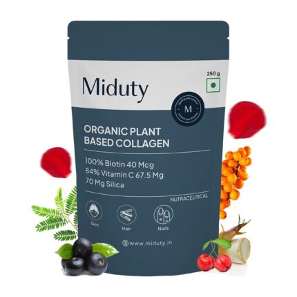 Miduty Organic Collagen Powder For Skin, Hair & Nails, Skin Nourshing Formula, Plant Based Collagen - 250gm