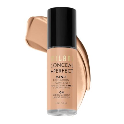 Milani Perfect 2 In 1 Radiant Foundation Concealer (Liquid, Medium Beige, 30Ml), All