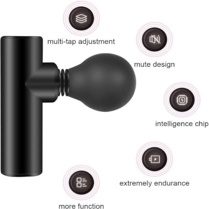 Mini Massage Gun, Portable Deep Tissue Percussion Massager, USB Rechargeable