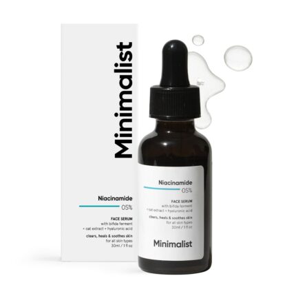 Minimalist Barrier Repair Niacinamide 5% Face Serum for Clear Glowing Skin | Reduces Dullness, Hydrates & Repairs Skin with Vit B3 & Hyaluronic Acid | Day & Night Serum for Dry & Sensitive Skin | For Women & Men | 30 ml