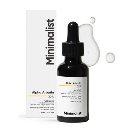 Minimalist Dark Spots Removal Serum with 2% Alpha Arbutin for Hyperpigmentation | Suitable for All Skin Type | Face Serum for Blemishes, Acne Marks & Tanning with Hyaluronic Acid & Butylresorcinol | Fragrance-Free & Non-Comedogenic | For Women & Men | 30 ml