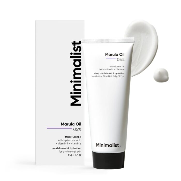 Minimalist Marula Oil 5% Face Moisturizer For Dry Skin With Hyaluronic Acid For Deep Nourishment & Hydration, For Men & Women