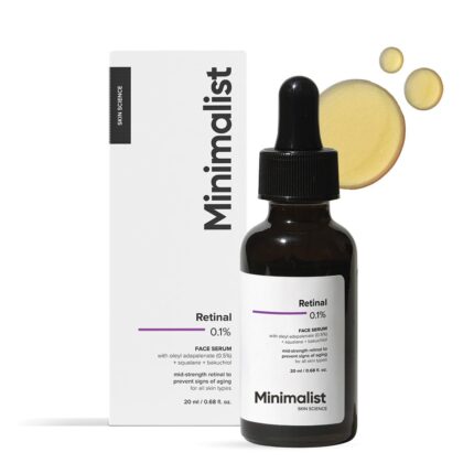 Minimalist Retinal 0.1% Face Serum | Reduces Fine Lines & Wrinkles | Enriched with Bakuchiol & Squalane | Anti-Aging & Hydrating Formula | For All Skin Types | 20 ml