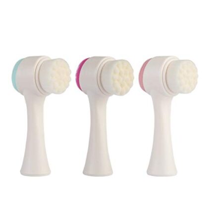 Mockery Manual Facial Cleansing Exfoliating Brush with Ultra Fine Soft Bristles Pore Deep Cleansing, Exfoliation, Makeup, Acne, Dead Skin,Silicone Double Side Face Wash Brush(Pack of 2, Random Color)