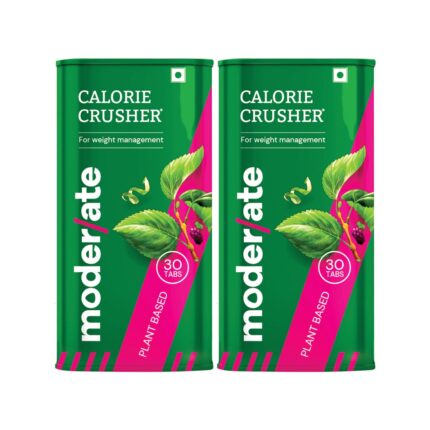 Moderate Calorie Crusher - Plant Based Calorie Blocker with Mulberry Leaf & Apple Peel|Supports Weight Management|Helps Reduce Post-Meal Carb & Sugar Impact|30 tablets (Pack of 2),2 count,30 capsules