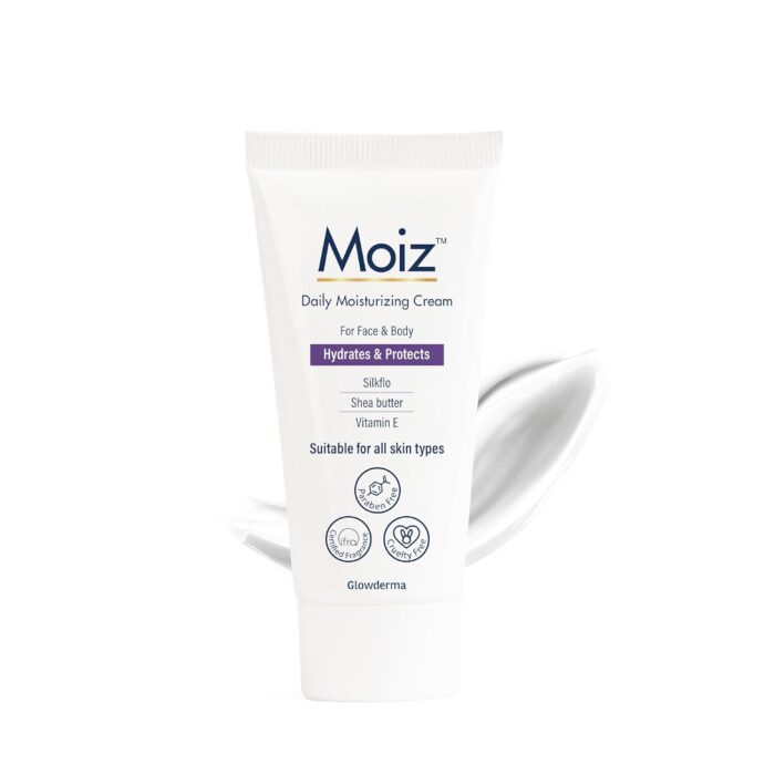 Moiz Daily Moisturizing Cream for Face & Body | Formulated with 9 Moisturizers | Suitable for Sensitive Skin | Paraben free & Cruelty free-50g