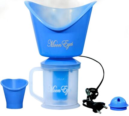 MoonEyes, Three in One Steamer, Facial sauna steamer, Hair steamer for salon (sauna steamer), Garment steamer, Fabric steamer, Steam facial apparatus, inhaler Vaporizer machine (Sky Blue)