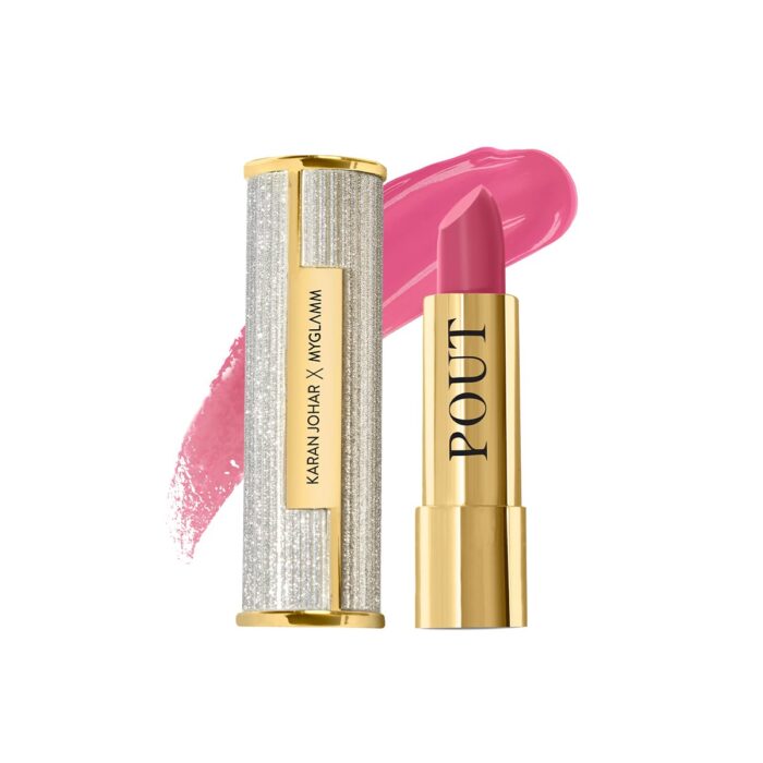 MyGlamm POUT by Karan Johar Tinted Plumping Lipstick | Glossy Lipstick for Women With Petal Glow Finish | Buildable Colour & Shine | Moisturising Formula | Poutitude (Fuschia Pink Shade) | 3.5g
