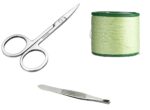 Myynti Professional Eyebrow Threading Thread Eyebrow Scissors Eyebrow Tweezers Combo Set for Ladies Women and Men Set of 3 Multicolour