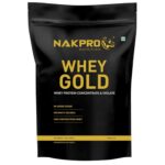 NAKPRO Gold Whey Protein Concentrate 80%, 1kg Unflavoured | 28g Protein, 6.2g BCAA | Trustified Certified 100% Authentic Supplement Powder & No Adulteration | Fast Absorbing Whey Protein Powder