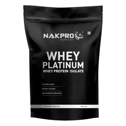 NAKPRO Platinum Whey Protein Isolate 90%, 1kg Unflavoured | 31g Protein, Trustified Certified & No Adulteration | Fast Absorbing Whey Protein Powder
