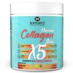 NATURYZ Marine Collagen Skin X5 for Women & Men | Premium Collagen Peptides | Power of 5 Blends | Hyaluronic acid, Biotin & Vitamin E | Supports Skin Radiance, Healthy Hair, Nails, Bone & Joints – 200g(Guava Flavour)