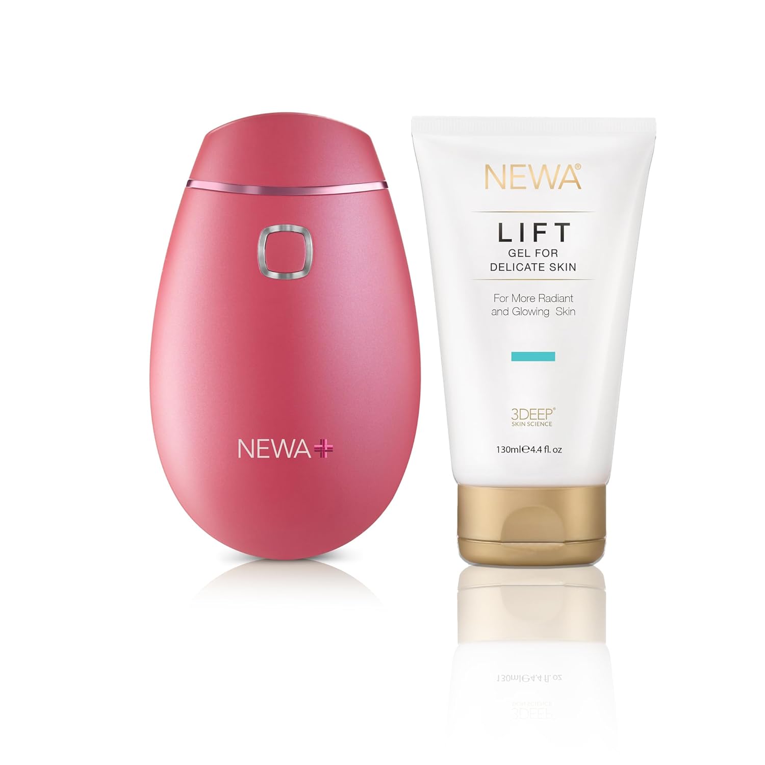 NEWA+ Face Lifting Device - FDA Cleared Radio Frequency Facial & Neck RF Skin Tightening, Sculpting, and Anti-Aging (Wireless) (NEWA+ Pink)