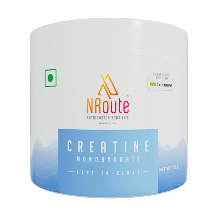 NRoute Creatine Monohydrate 100g | 33 Servings | Improve Athletic Performance and Energy Support for Heavy Workout with Creapure| Formulated in Germany
